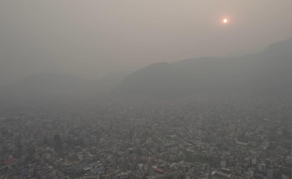 This morning's photo in Kathmandu was shared by a user named Ayaz Paudel on Twitter. And is in the list of most polluted cities.